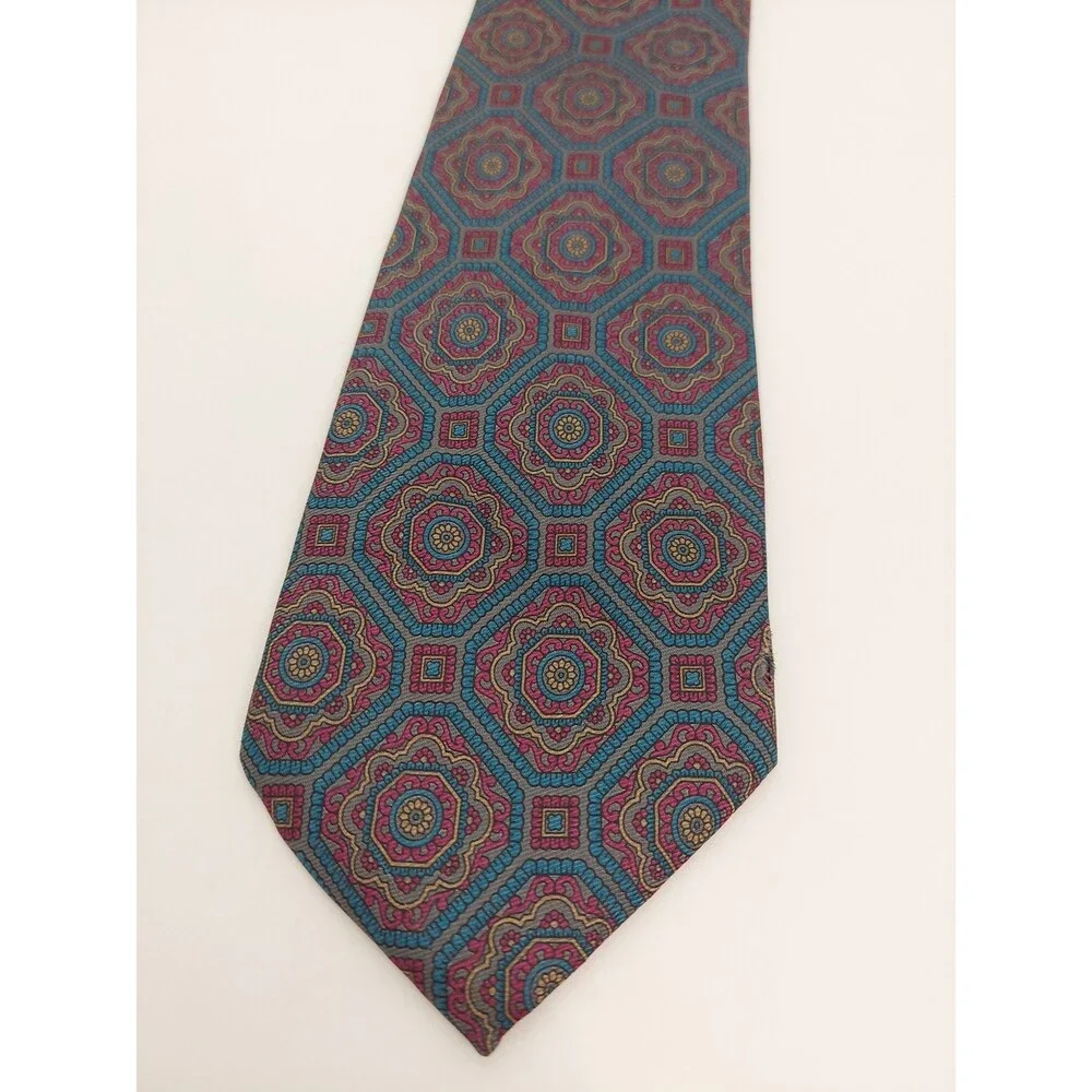 Envoy Men's Tie Flawed Blue Mosaic Pattern